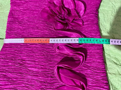 Tubino Fucsia Con Fiori In 3D Elastico Misure Nelle Foto