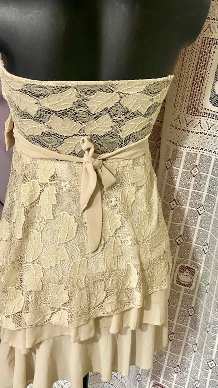 Vintage Floral Lace Bandeau Dress