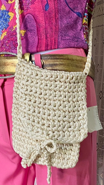 Handmade Crochet Top, Trousers, and Bag Set