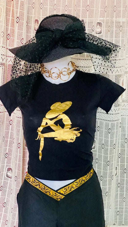 Ethnic Low-Waist Crossover Trousers and Top Set