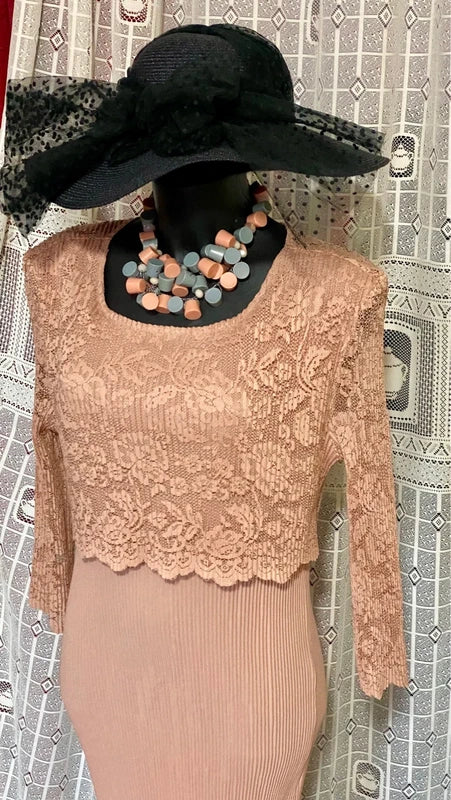 Enchanting Pleated Lace Dress