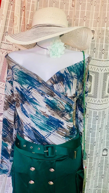 Fabulous Sequin Top and Bag Long Skirt