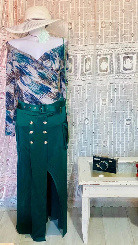 Fabulous Sequin Top and Bag Long Skirt