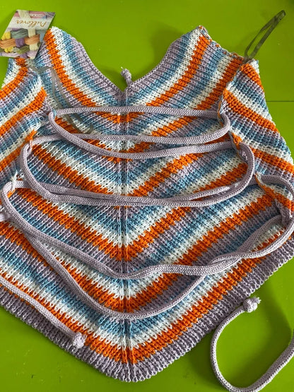 Long Skirt with Belt and Crochet Top