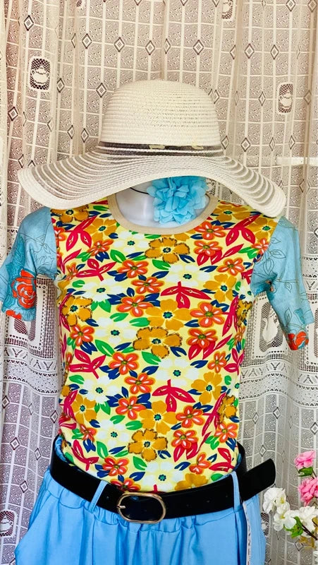 Palazzo trousers and ethnic top set