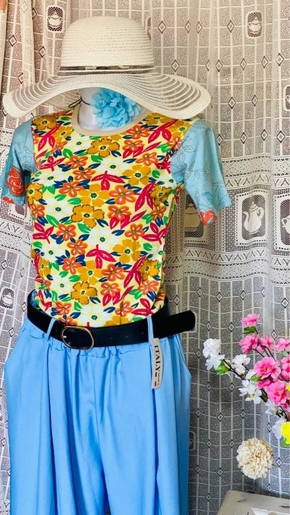 Palazzo trousers and ethnic top set