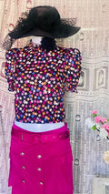 Completo gonna lunga con cintura e Top
