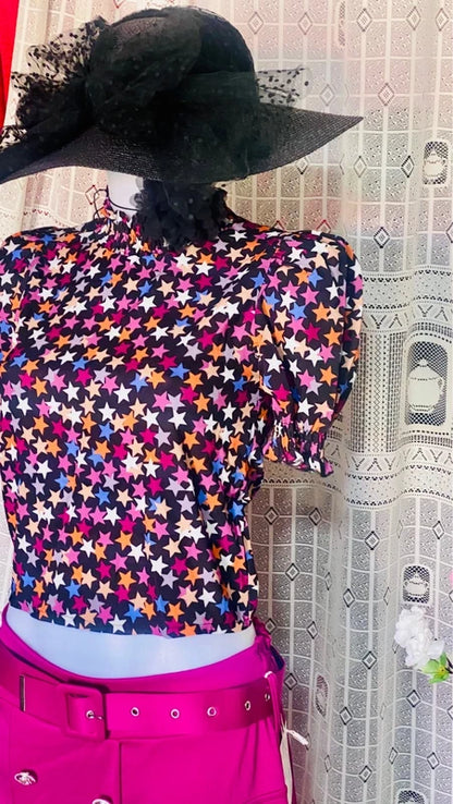 Long skirt set with belt and top