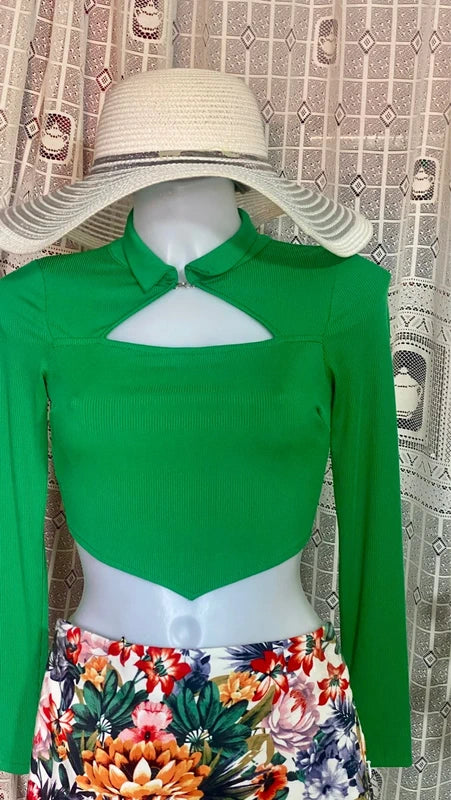 Green Top and Miniskirt Set