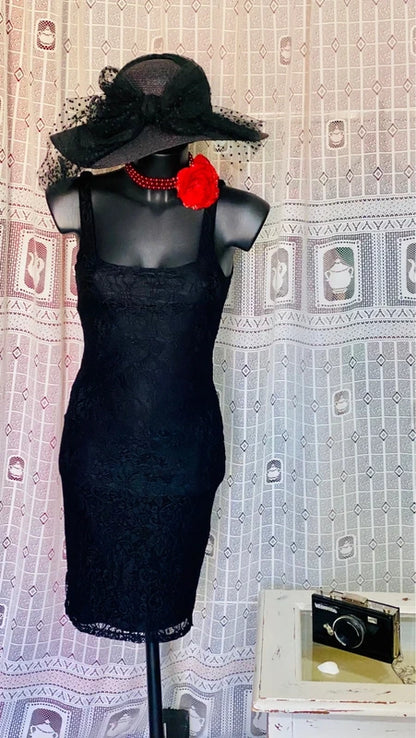 Tubino nero in pizzo Zara