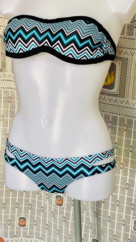 Summer bandeau bikini and skirt