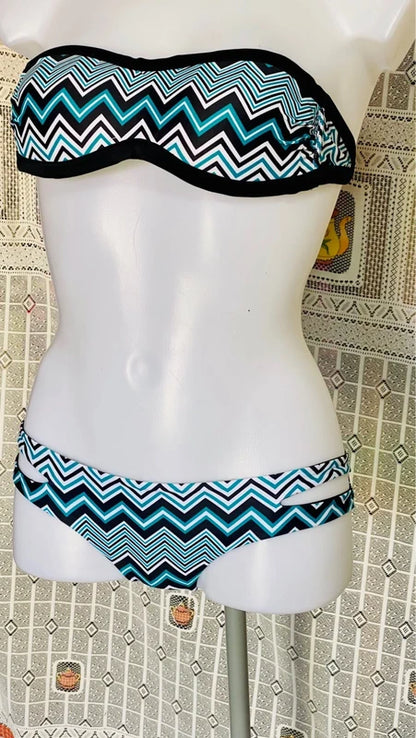Summer bandeau bikini and skirt