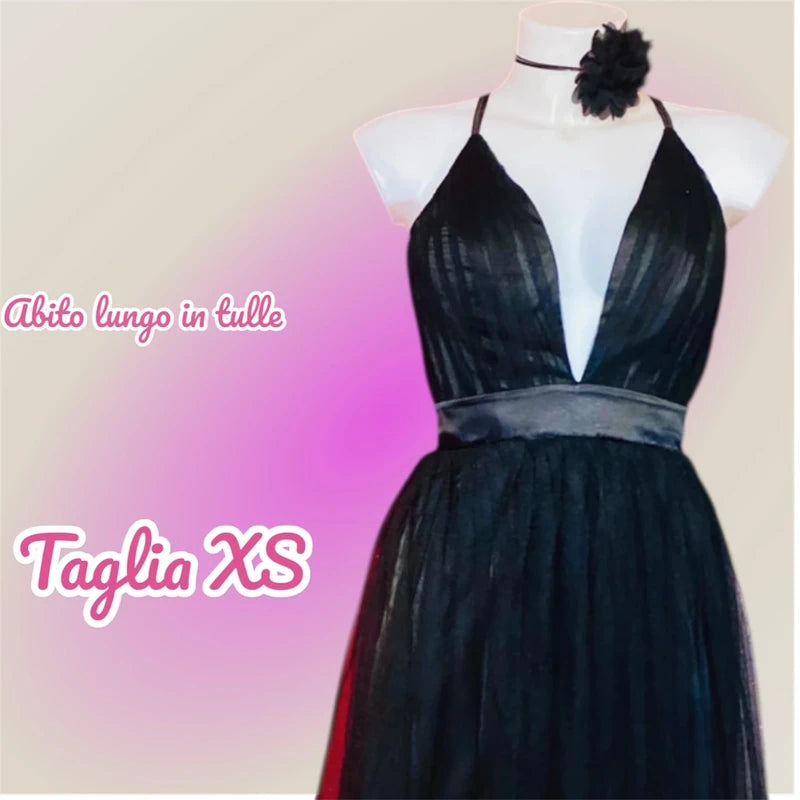 Abito Lungo In Tulle Elegante