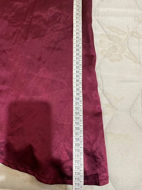 Set with asymmetric skirt and silk top