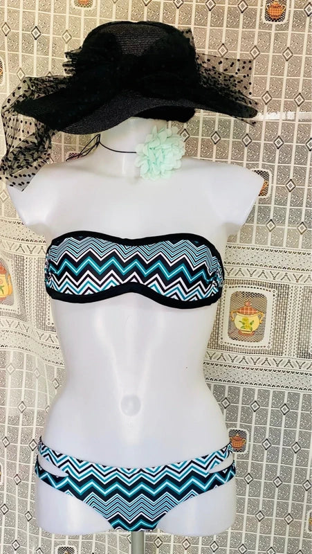 Summer bandeau bikini and skirt