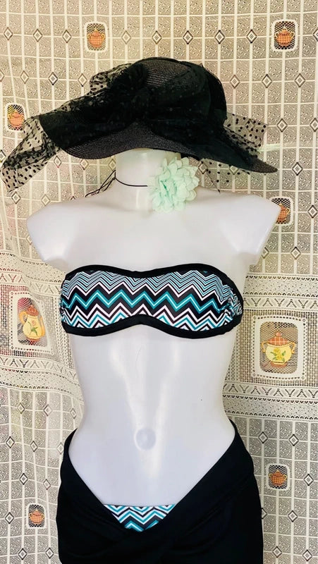 Summer bandeau bikini and skirt