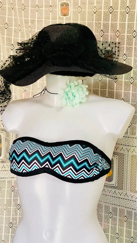 Summer bandeau bikini and skirt