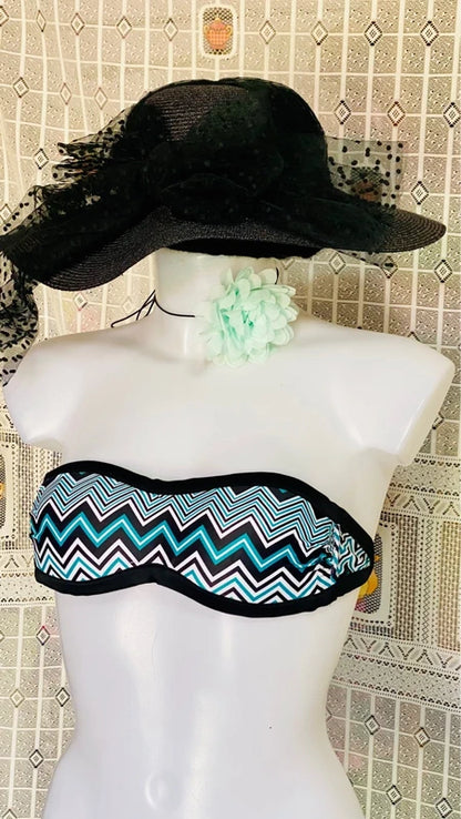 Summer bandeau bikini and skirt