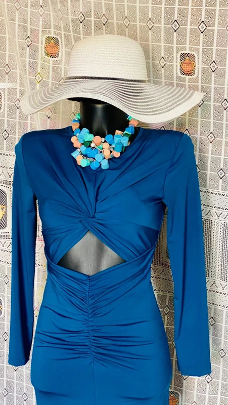 Abito midi longuette bodycon cut-out dress