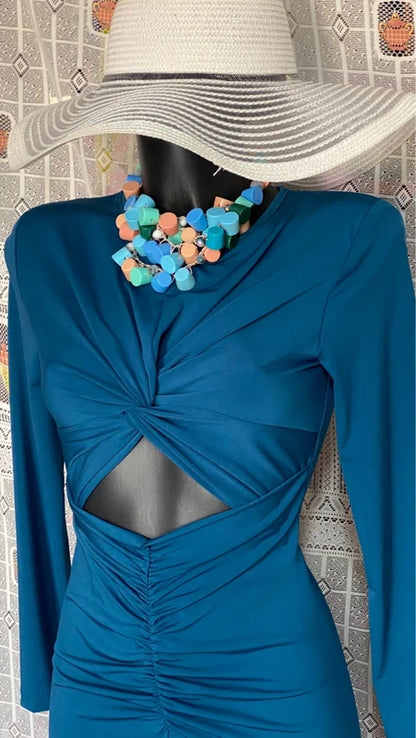 Abito midi longuette bodycon cut-out dress