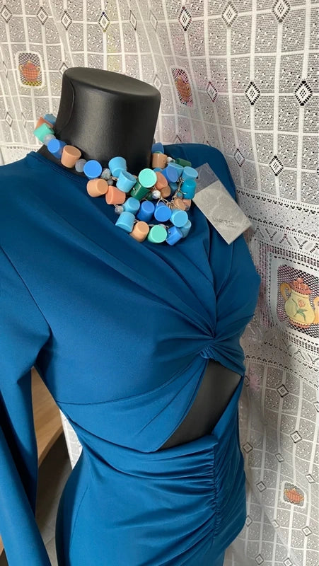 Abito midi longuette bodycon cut-out dress