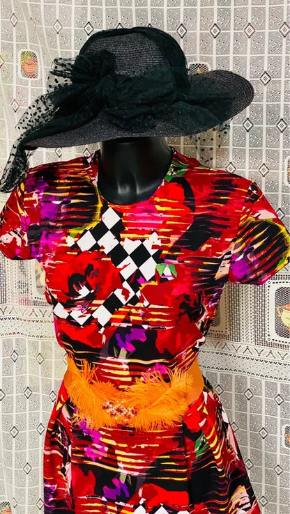 Fit and flare longuette dress