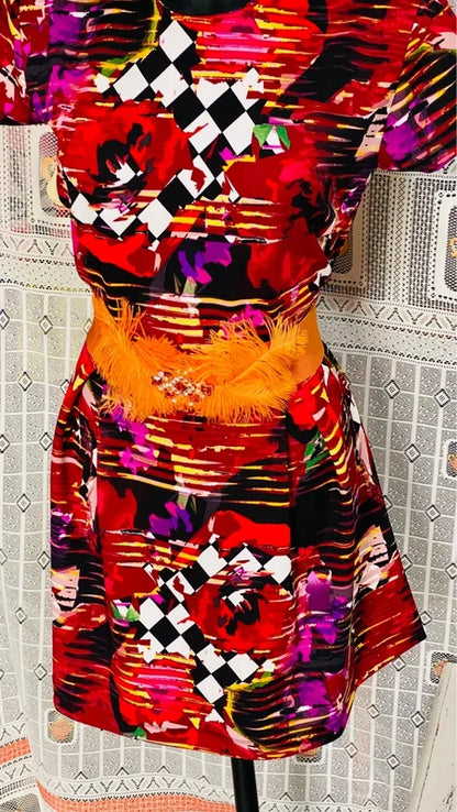 Fit and flare longuette dress