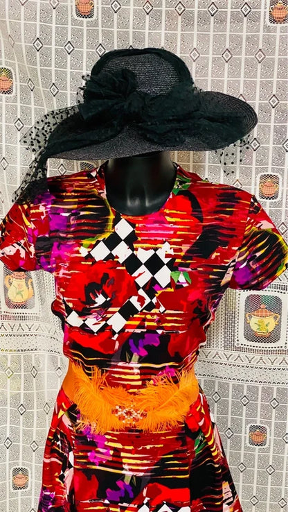 Fit and flare longuette dress