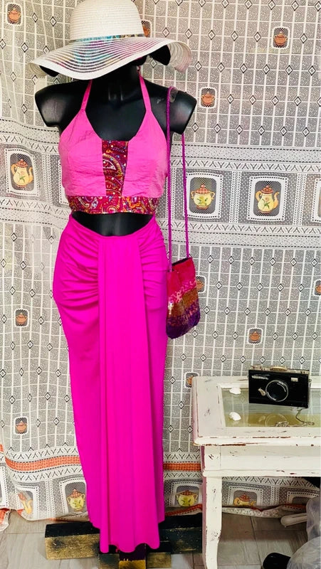 Complete with pharaonic style skirt and top