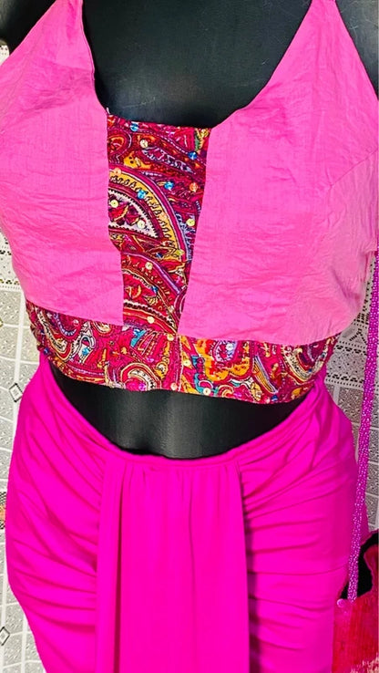 Complete with pharaonic style skirt and top