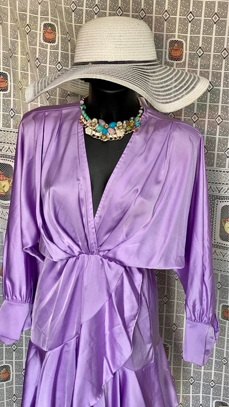 Velvet dress with voile and ruffles