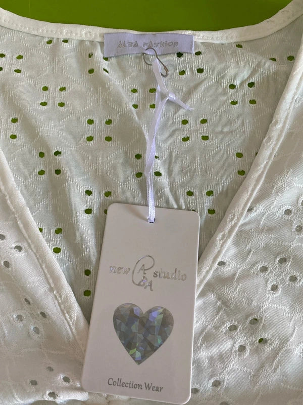 Vintage San Gallo embroidery top and skirt set