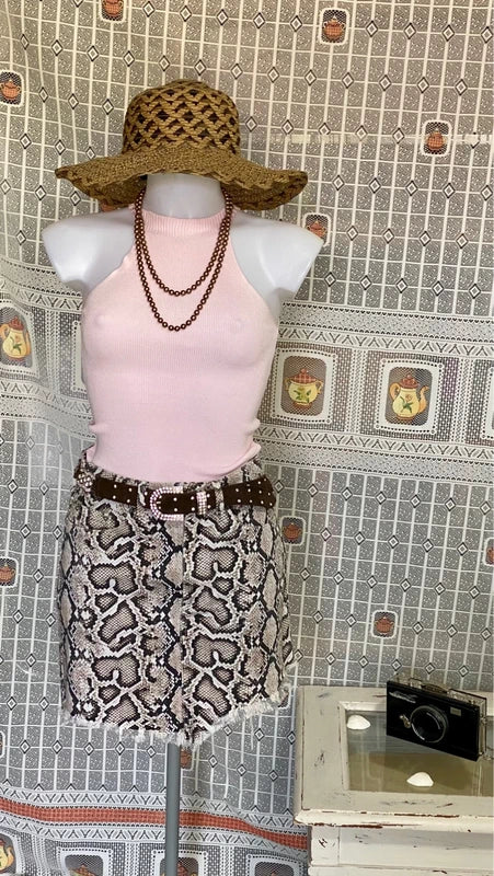 Zara Asymmetric Denim Skirt and Top Set