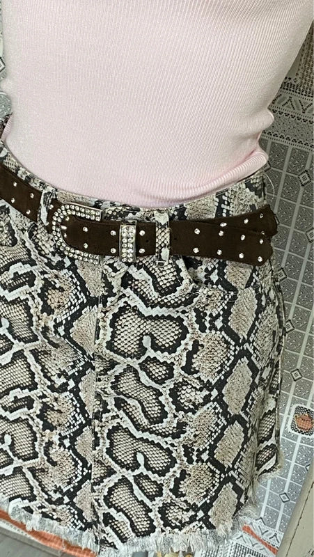 Zara Asymmetric Denim Skirt and Top Set