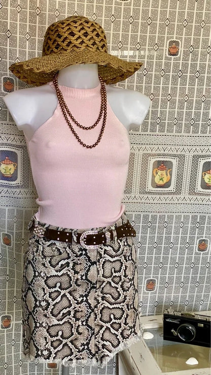 Zara Asymmetric Denim Skirt and Top Set