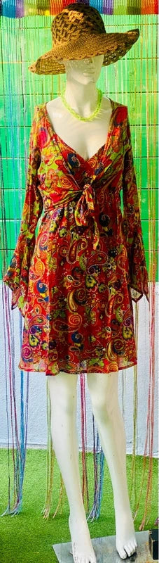 Ethnic style bolero and dress coordinated