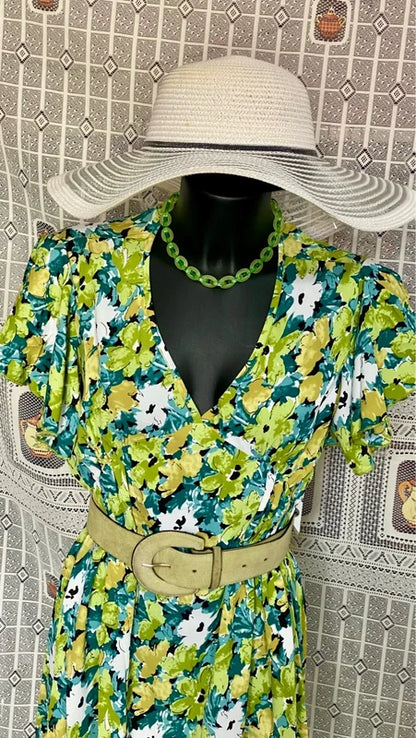 Abito longuette floreali Green