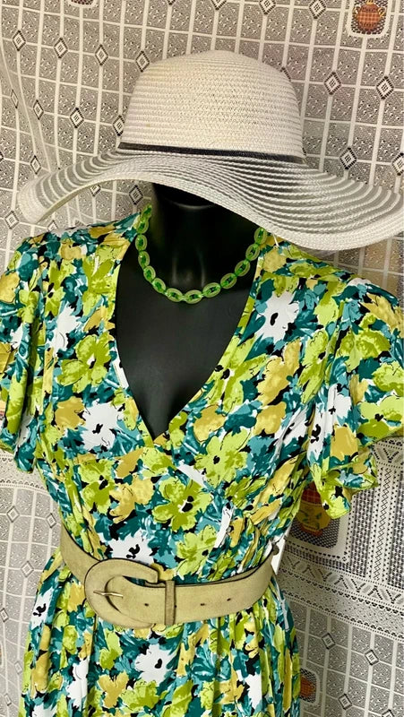 Abito longuette floreali Green