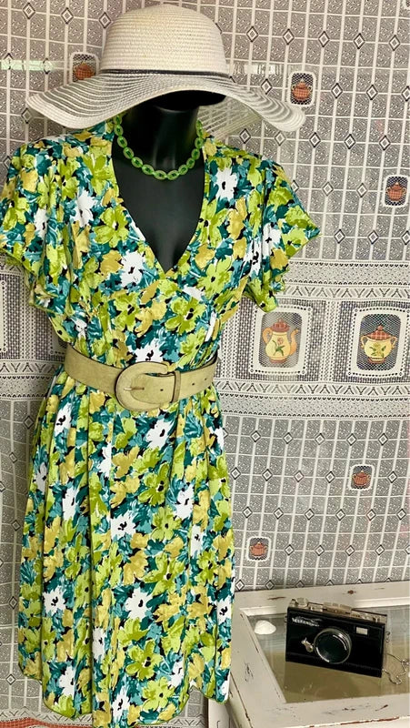 Abito longuette floreali Green