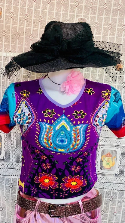 Women's Metallic Mini Skirt &amp; ROSE Top Set