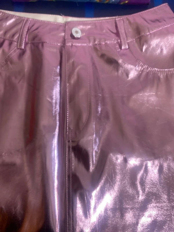 Women's Metallic Mini Skirt &amp; ROSE Top Set