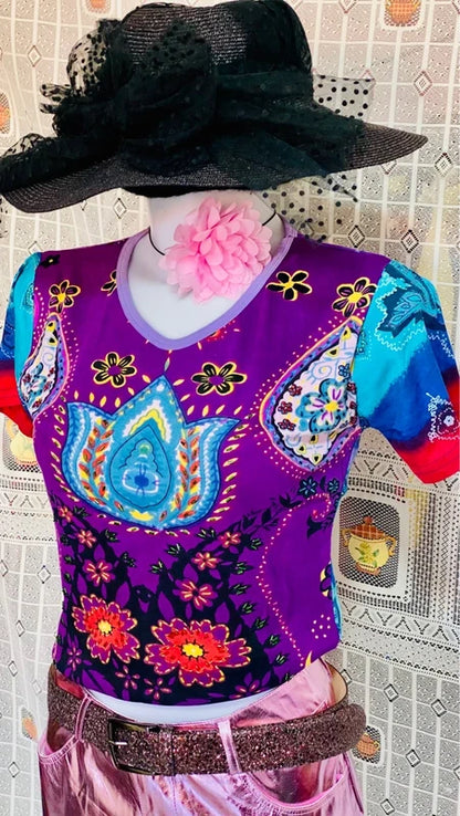 Women's Metallic Mini Skirt &amp; ROSE Top Set