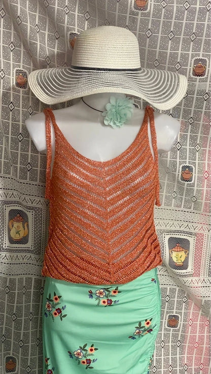 Completo Gonna lunga floreale e Top