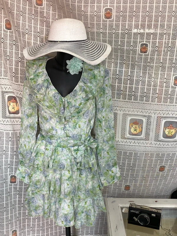 Long-sleeved sheer dress