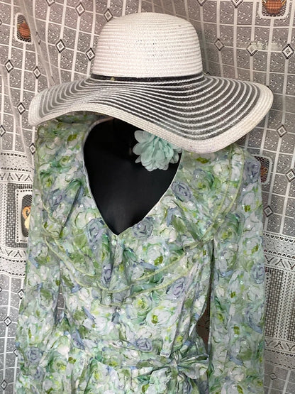 Long-sleeved sheer dress