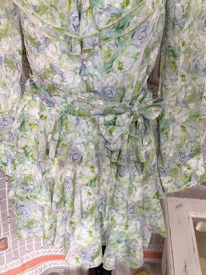 Long-sleeved sheer dress