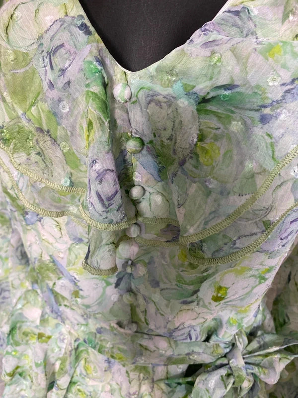 Long-sleeved sheer dress