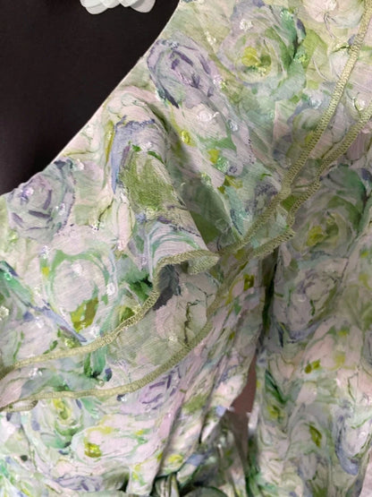 Long-sleeved sheer dress