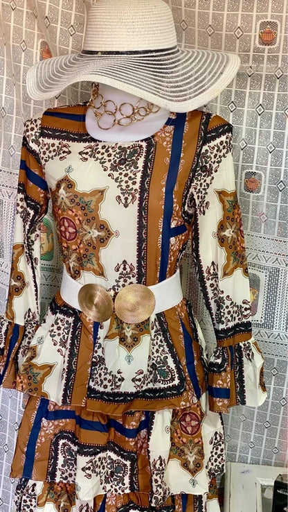 Women's long dress with ruffles