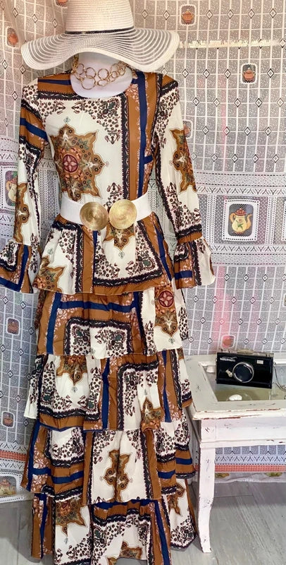 Women's long dress with ruffles